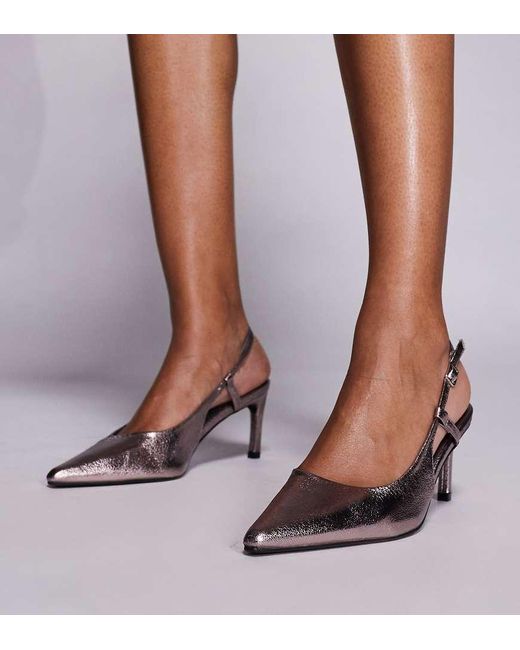 Public Desire Brown Salsa Sling Back Kitten Heels