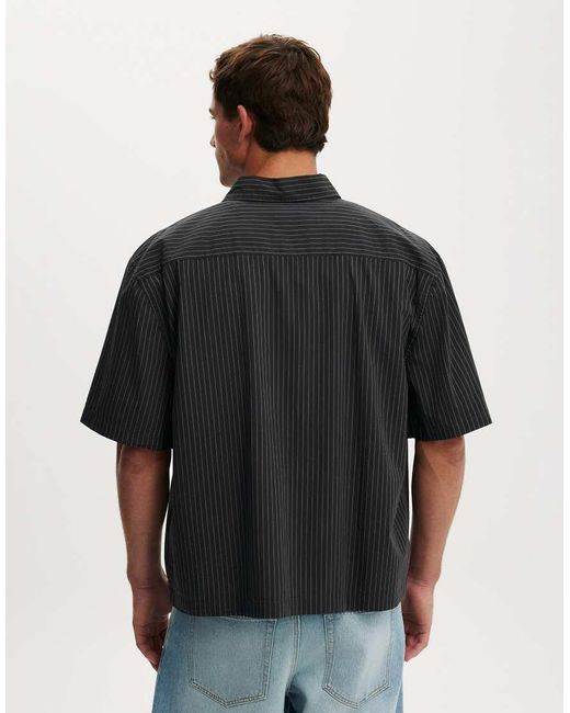 Cotton On Black Ventura Short Sleeve Shirt for men