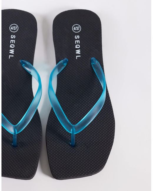 SEQWL Blue Jelly Strap Flip Flip