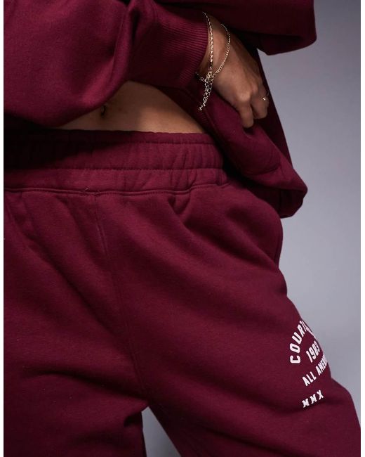 Courtside Red Straight Leg Sweatpants