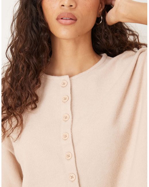 ASOS Natural Supersoft Button Through Boxy Tee