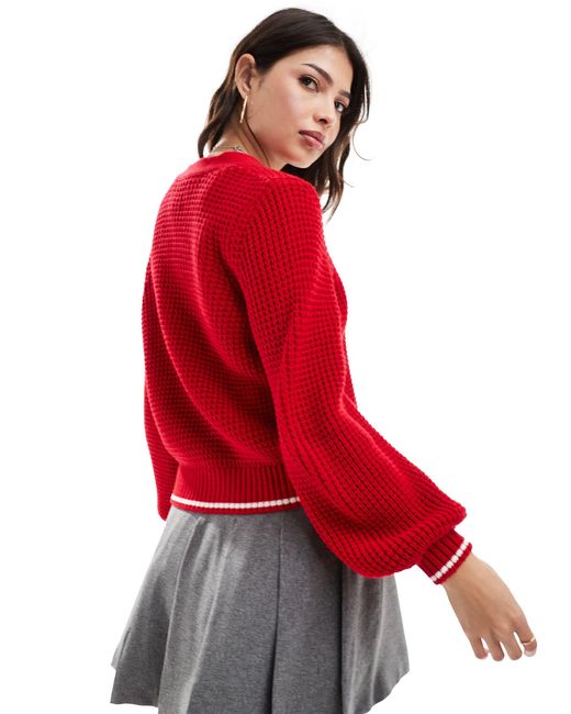ASOS Red Knitted Cardigan