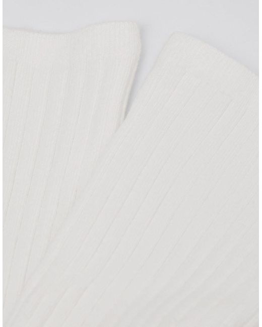 Calzedonia White Ribbed Short Socks