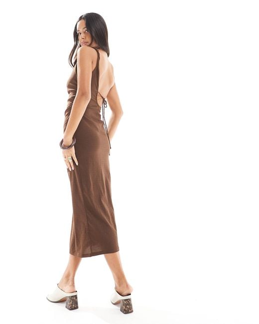Pull&Bear Brown – maxikleid