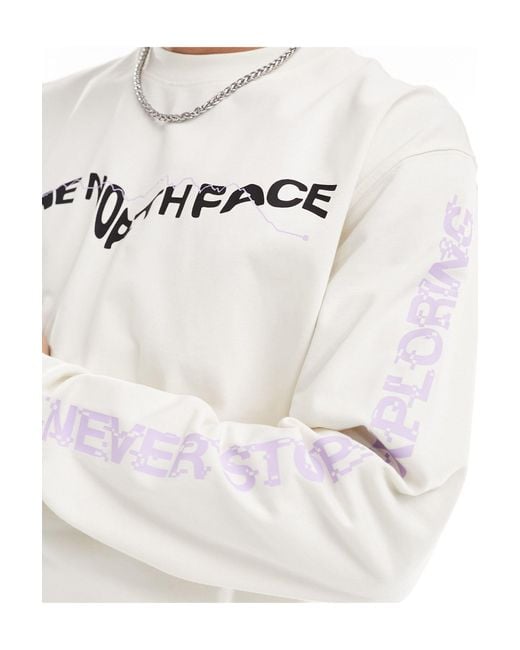 The North Face White Nse Graphic Chest Logo Long Sleeve T-shirts