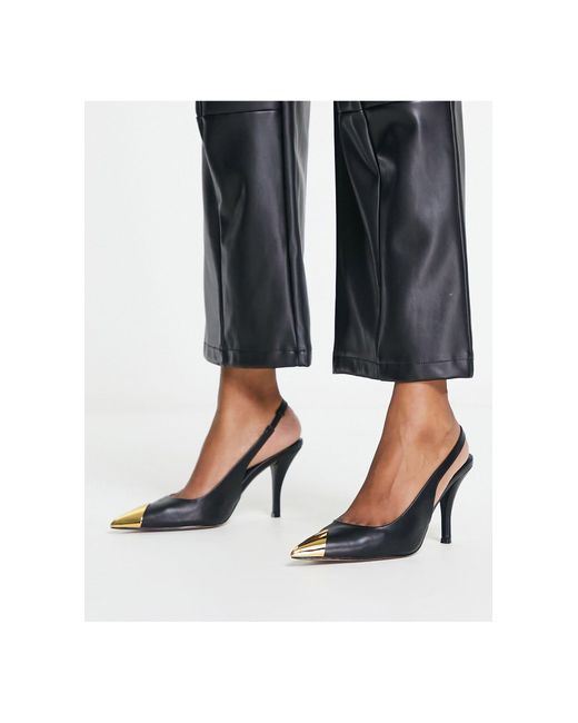 ASOS Scandal Toe Cap Slingback Mid Shoes in Black | Lyst Canada