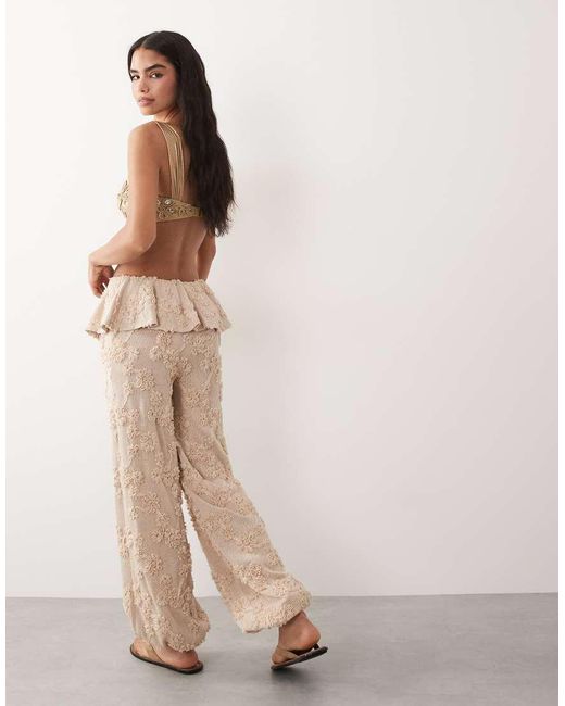 ASOS Natural Trouser With Skirt Overlayer