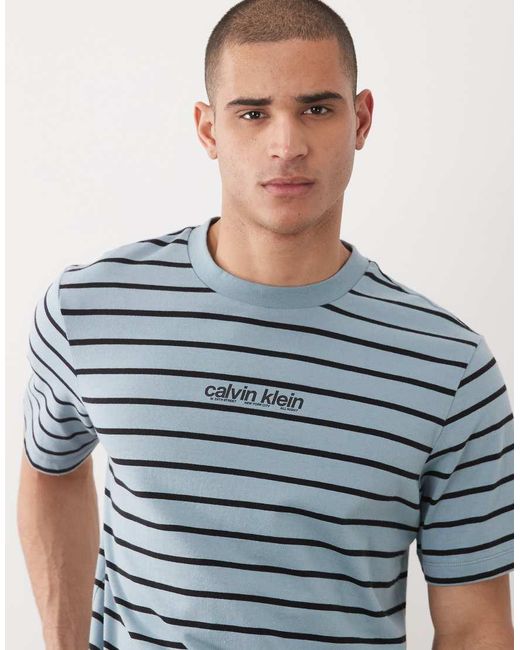 Calvin Klein Blue Striped T-shirt for men