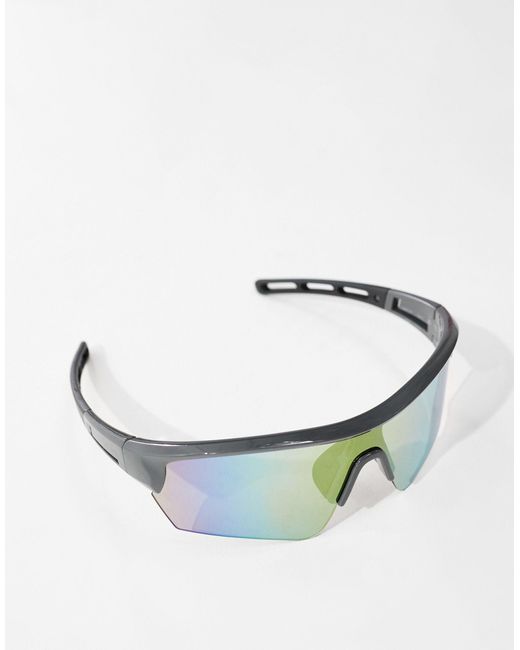 Jack & Jones Black Sports Wrap Sunglasses for men