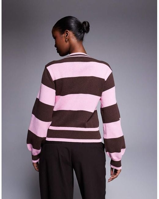 River Island Brown Striped Cardigan