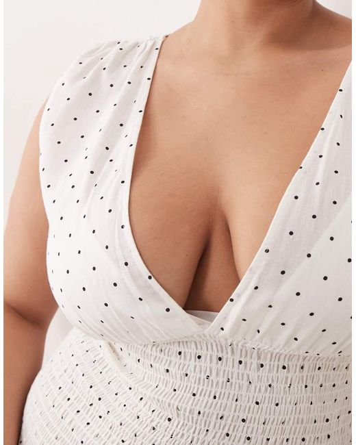 Esmee Curve White Mid Waist Shirred Maxi Beach Dress