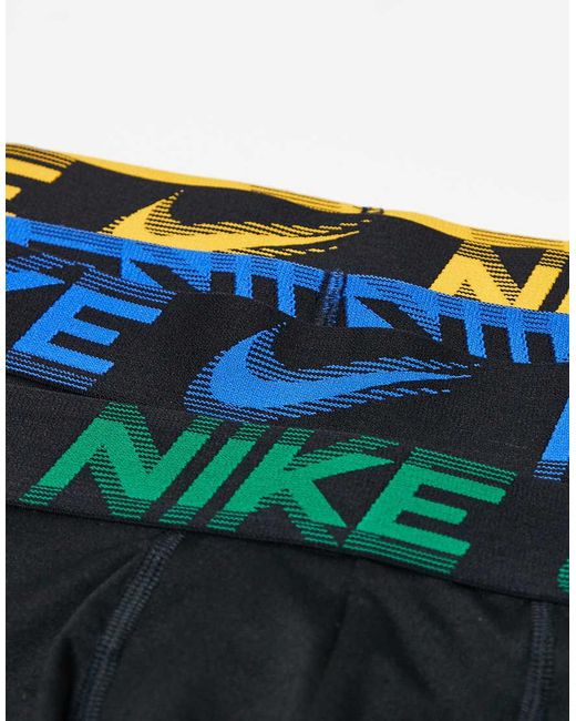 Nike Black Essential Microfibre 3 Pack Trunks for men