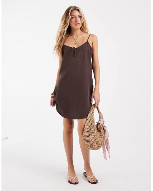 Vero Moda Multicolor Tie Front Cami Mini Dress