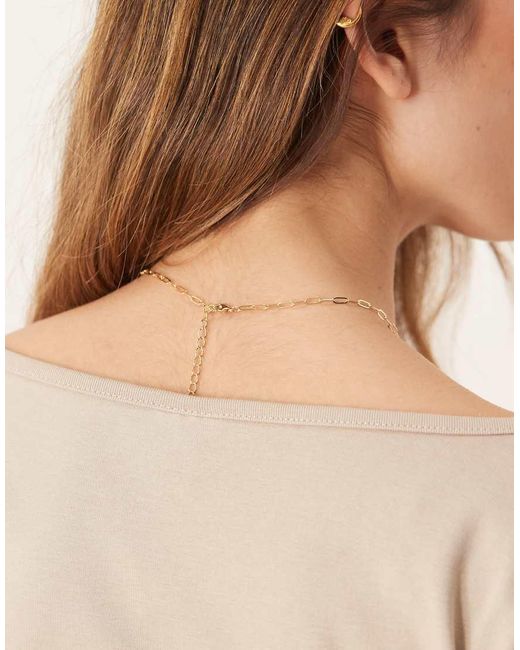 Collana Di Media Lunghezza Spessa Con Cinturino A T Placcata 18K di Orelia in Natural