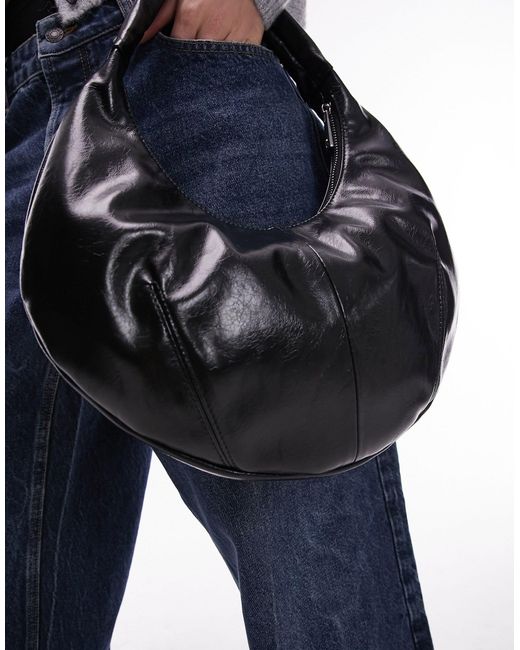 TOPSHOP Black Samira Scoop Shoulder Bag