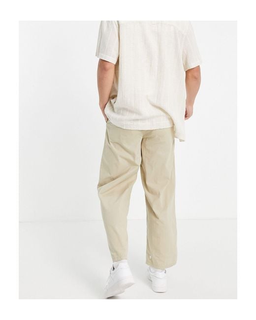 Pantalon large léger à plis - beige ASOS pour homme en coloris Neutre | Lyst