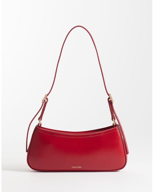 Calvin Klein Red Mini Shoulder Bag With Details