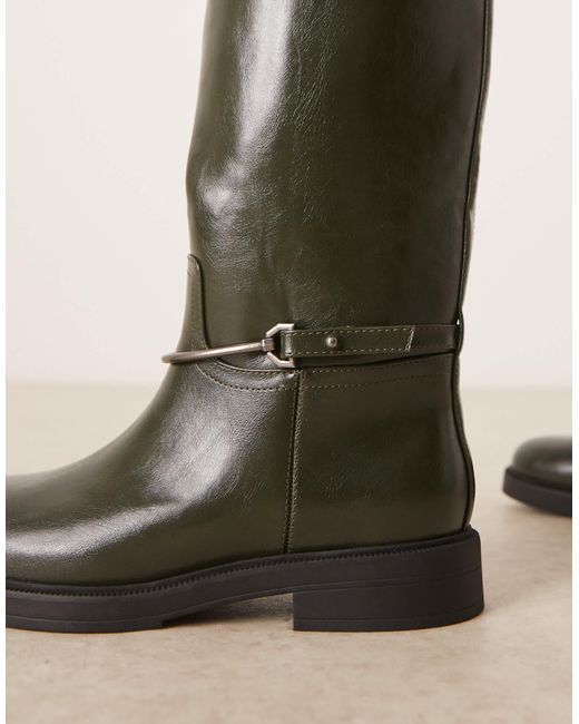 ASOS Green Cole Flat Riding Knee Boot