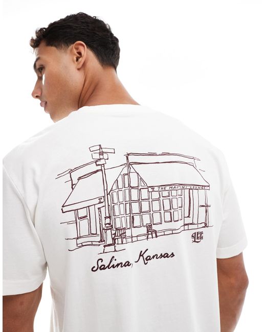 Lee Jeans White Back Print Relaxed Fit T-shirt for men