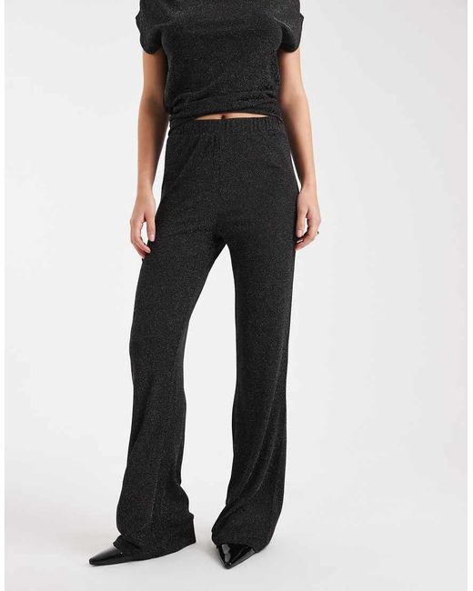 Vero Moda Black Glitter Wide Leg Trouser Top Co-ord