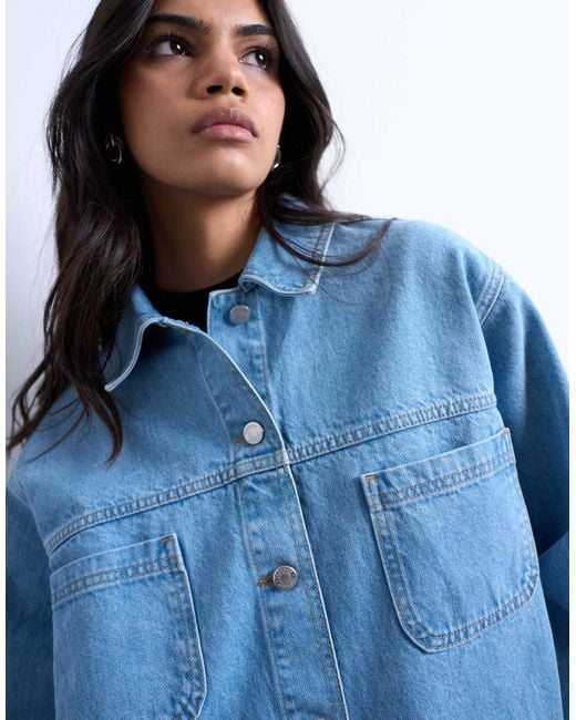 TOPSHOP Blue Denim Worker Jacket