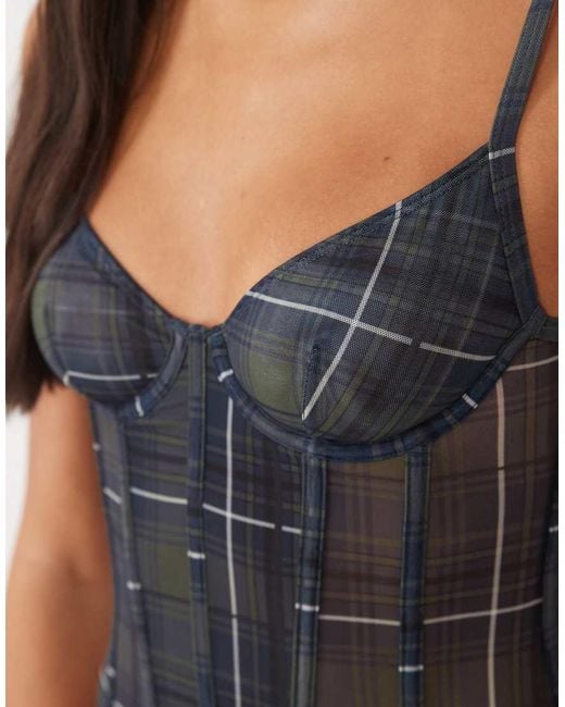 ASOS Gray Underwire Mesh Corset