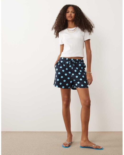 Threadbare Blue Jersey Pull On Shorts With Drawstring