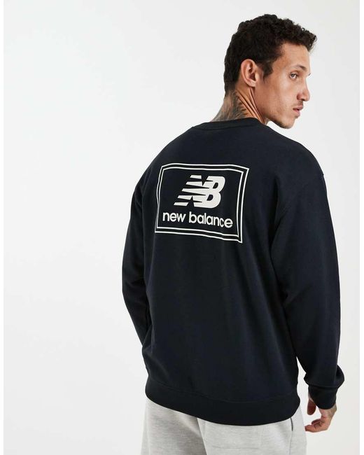 New Balance Blue Woven Label Graphic Sweatshirt for men