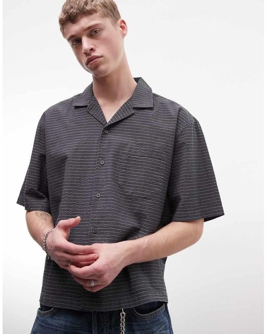 Weekday Gray Oversized Short Sleeve Shirt for men