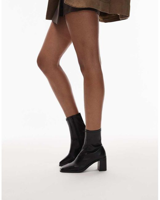 Tony Bianco Black Dusty Block Heeled Ankle Boots