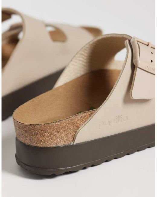 Birkenstock White Arizona Flex Platform Birko-flor Sandals