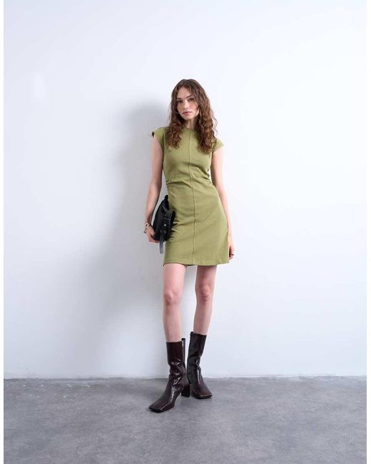 TOPSHOP Getailleerde Mini Jurk in het Green