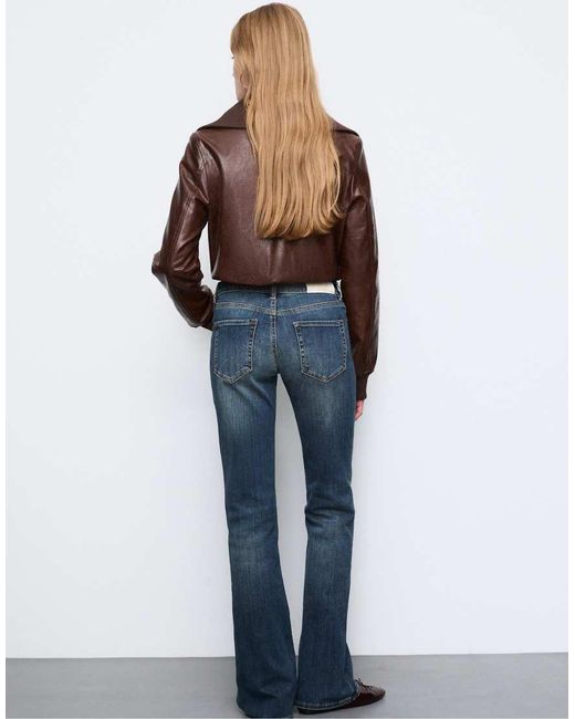 Stradivarius Blue D67 Slim Fit Boot-cut Jeans