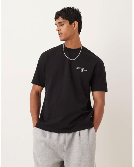 ASOS Black Breathemaxtm Heavyweight Relaxed T-shirt With Text Graphic for men
