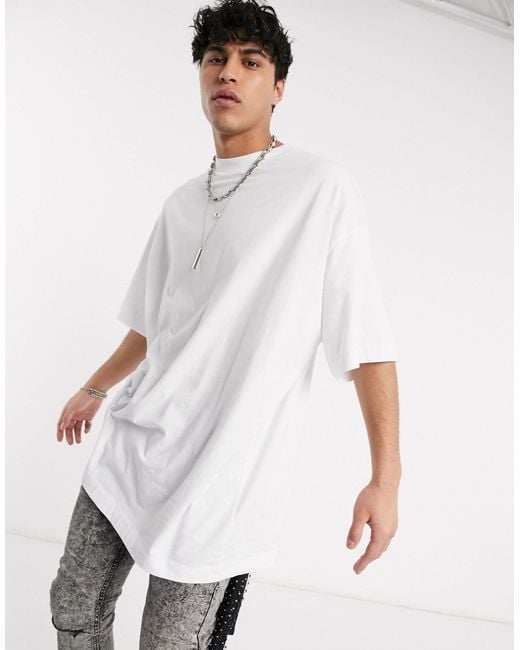 T-shirt long ultra oversize ASOS pour homme en coloris Blanc | Lyst