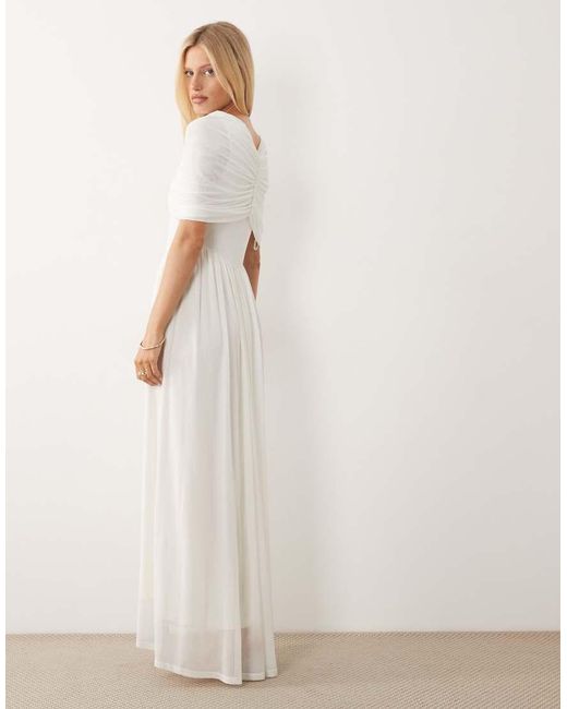 Vero Moda Natural Cape Detail Jersey Maxi Dress