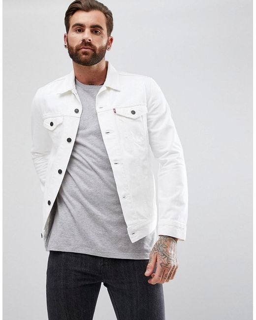 White levis on sale jean jacket