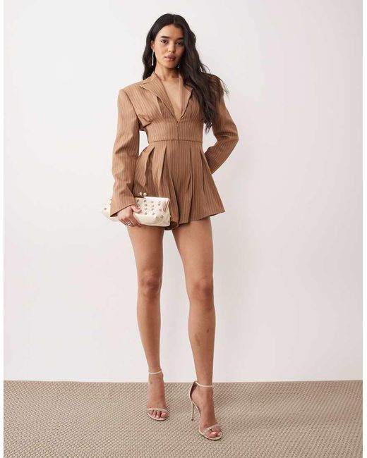 ASOS Natural Tailored Playsuit