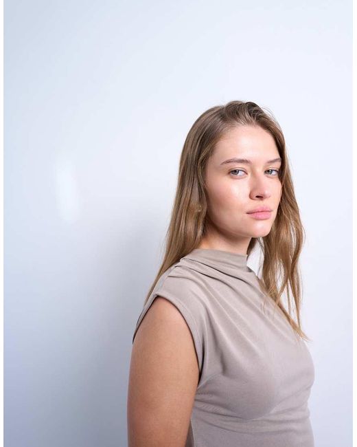 TOPSHOP Multicolor Cupro Asymmetric Mini Dress