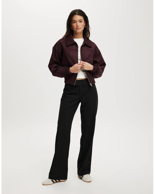 Cotton On Brown Sophie Faux Suede Bomber
