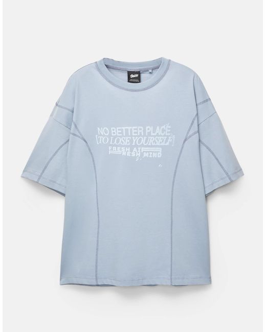 Pull&Bear – t-shirt in Blue für Herren