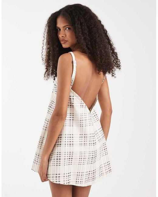 ASOS White Mini Shift Dress Deep V Back