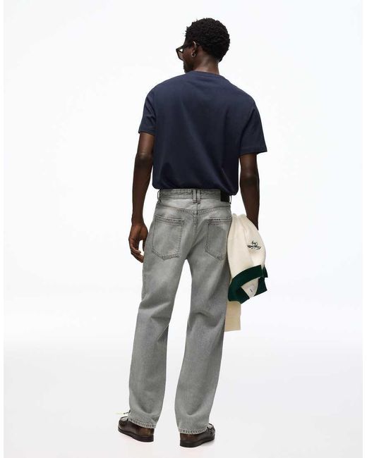 Bershka Blue Straight-leg Jeans for men