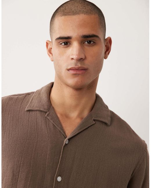 Chemise d'ensemble texturée - marron SELECTED pour homme en coloris Brown