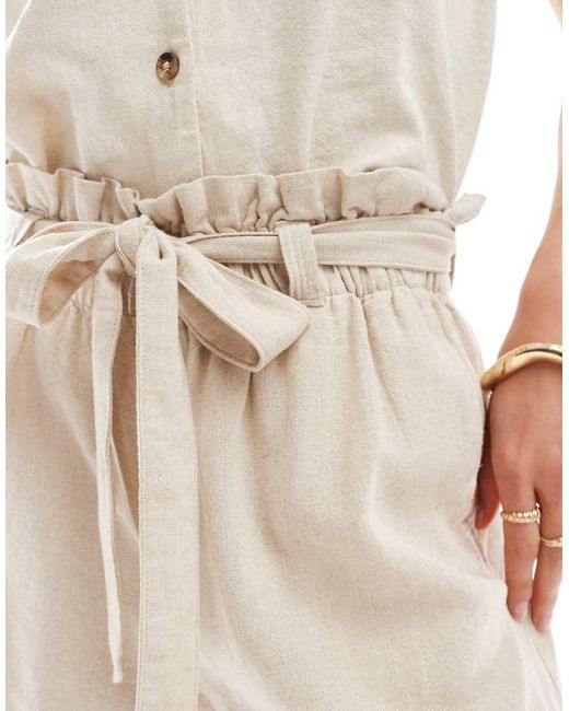 Jdy White Tie Waist Linen Shorts Co-ord