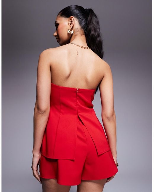 ASOS Red – zweilagiger ärmelloser playsuit
