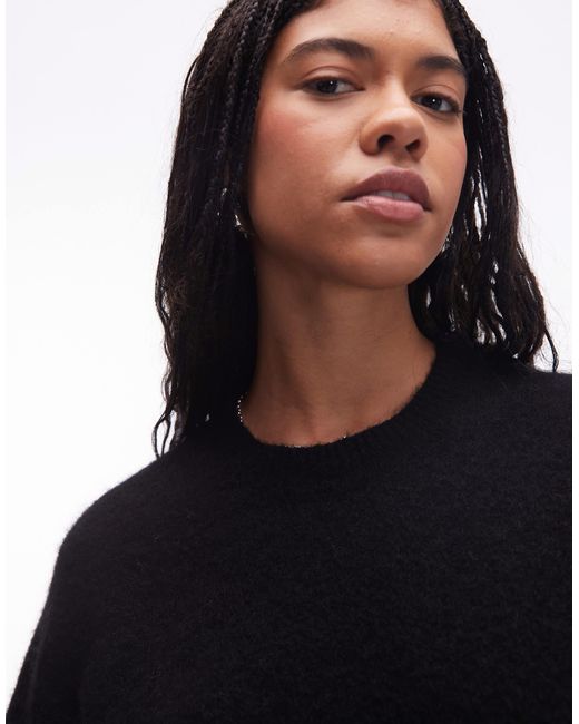 ARKET Black Alpaca And Wool Blend Short Sleeve Sweater