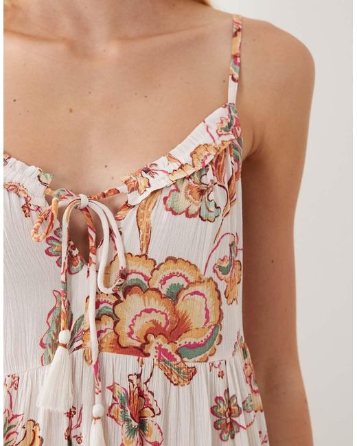 Accessorize Pink Floral Tie Front Mini Beach Dress