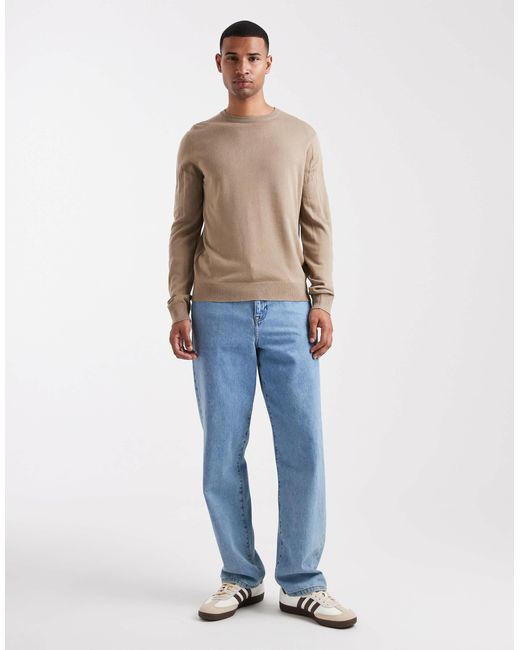 Threadbare Natural Crew Neck Sweater for men