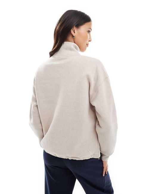 Sudadera Beis Básica Con Cremallera Corta De Tejido Afelpado De Cotton On-Neutro Cotton On de color White